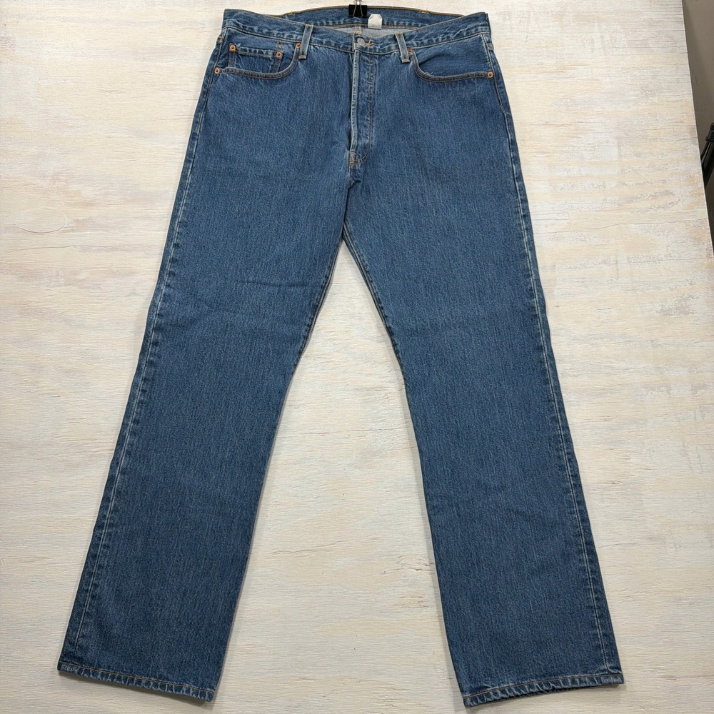 Levi 501 Jeans Original Fit 38x32 Vintage Deadstock Button Fly Blue Mens